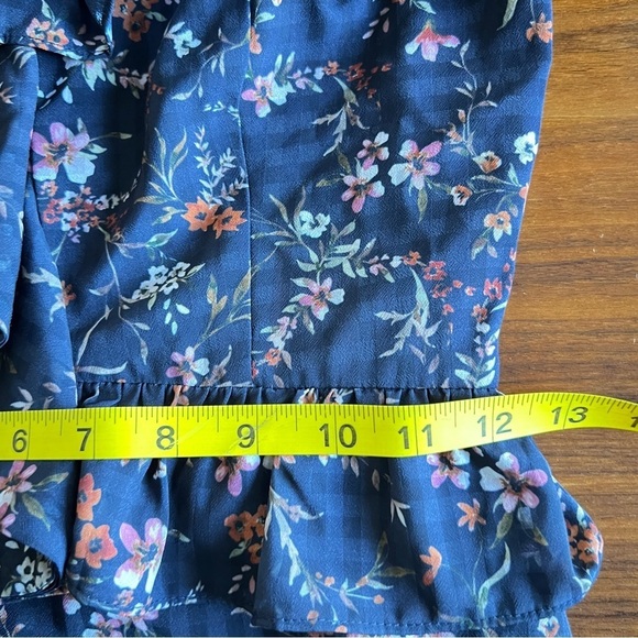 Tularosa REVOLVE Lily Floral gingham MIDI Ruffle Tiered Off Shoulder Dress XS - Picture 11 of 13